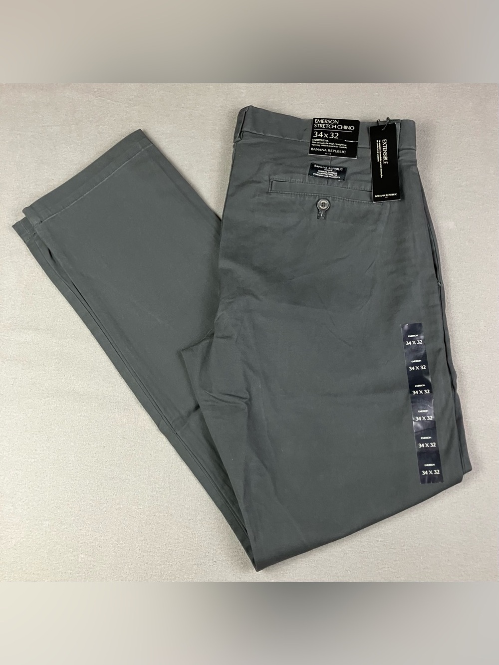 Banana Republic Men’s Size 34x32 Fulton Skinny Chino Pants Dark Gray NWT! New wi